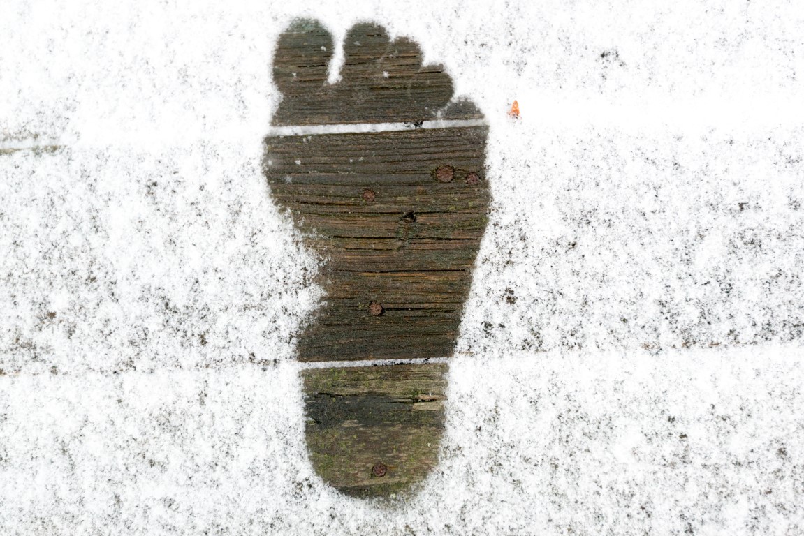 Footprint in snow