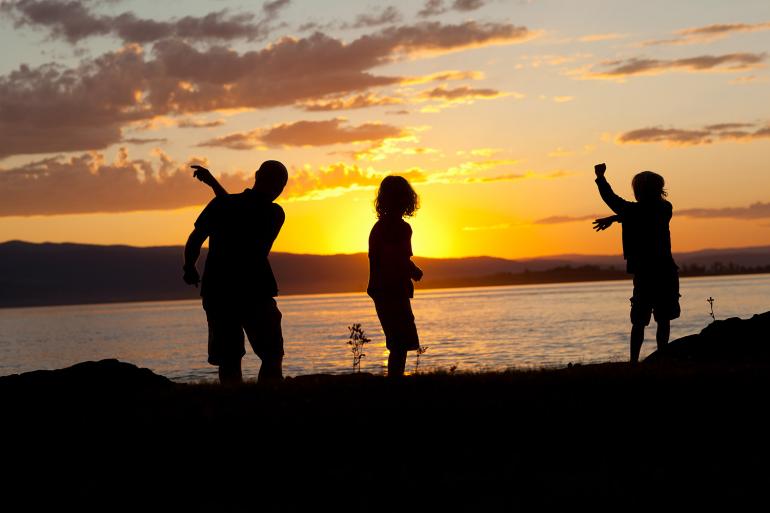 Family at Flathead Lake