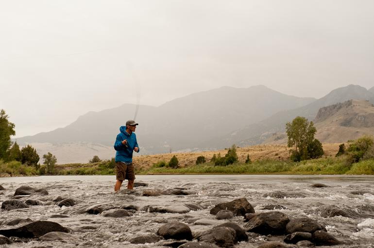 Casting on a quiet morning outside Gardiner, Montana.