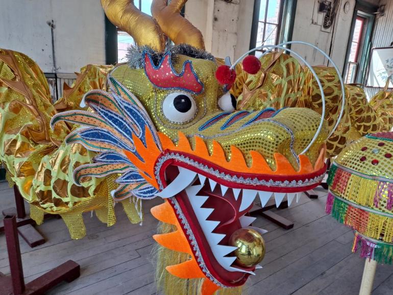 Chinese dragon on display at Mai Wah Society, Butte, MT