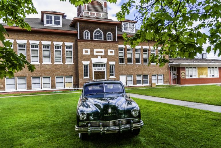 Historic Car and Building